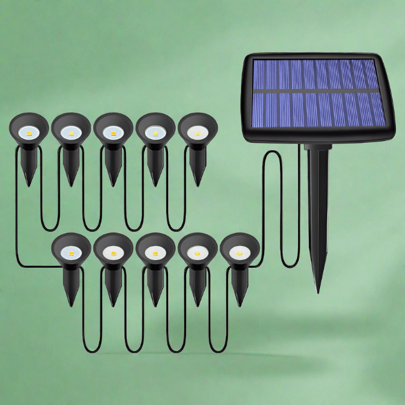 Jardioui Lampes de Pelouse Solaires Ultra-Lumineuses (Lot de 8 + 2 Offertes)