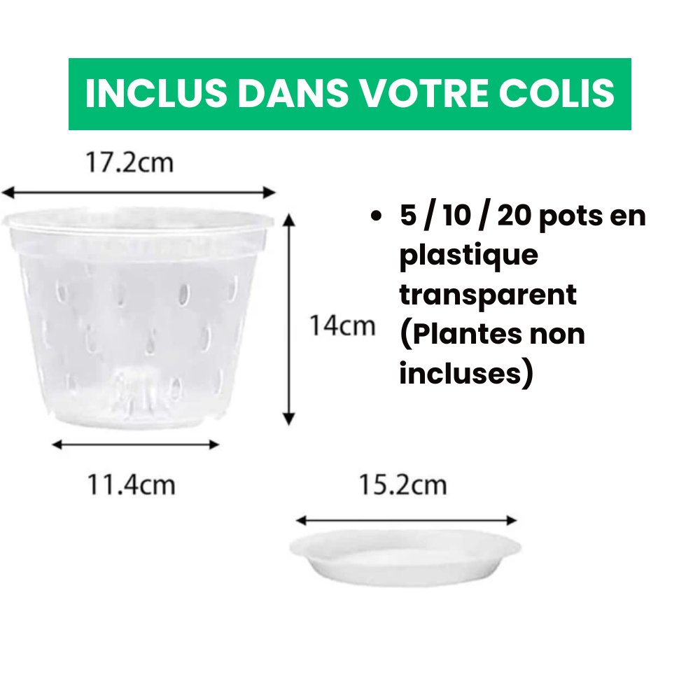 Jardioui Pots de Culture Transparents Aérés Premium