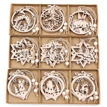 Flocons de Noël Sculptés Élégants (Pack de 12)
