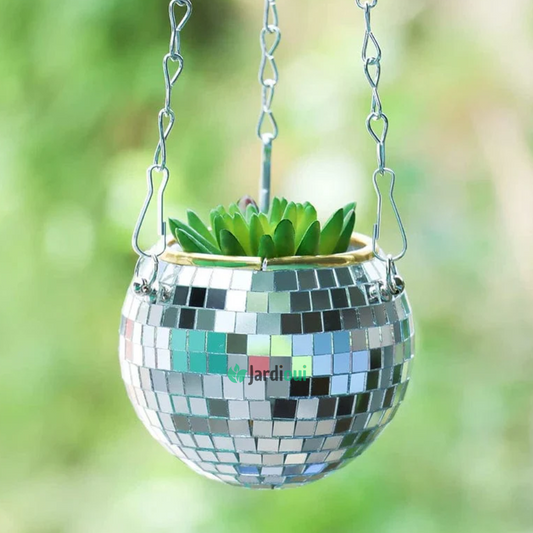 Sprankelende discobal bloempot
