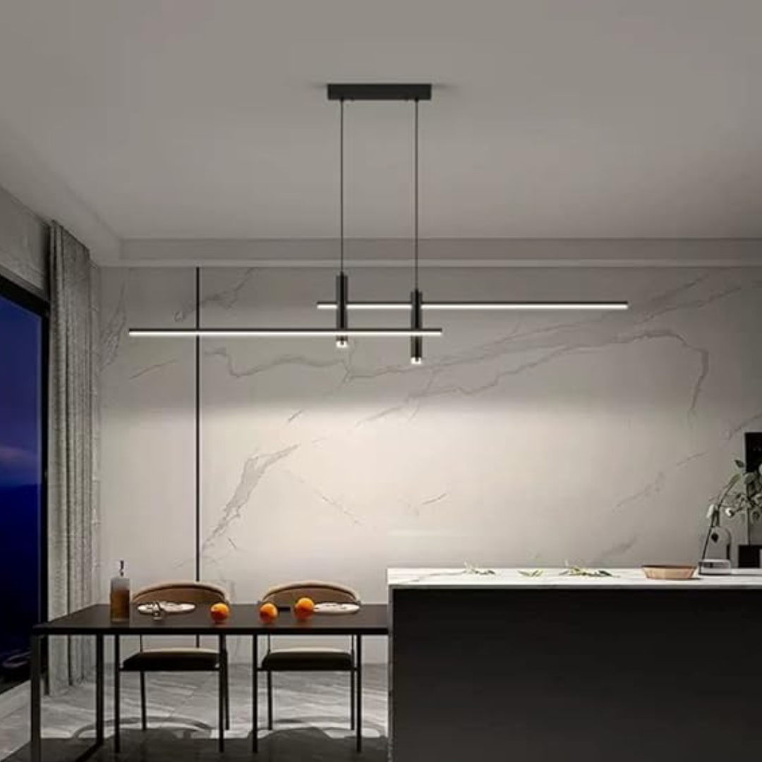 Elegant Black Hanging Minimalist Chandelier