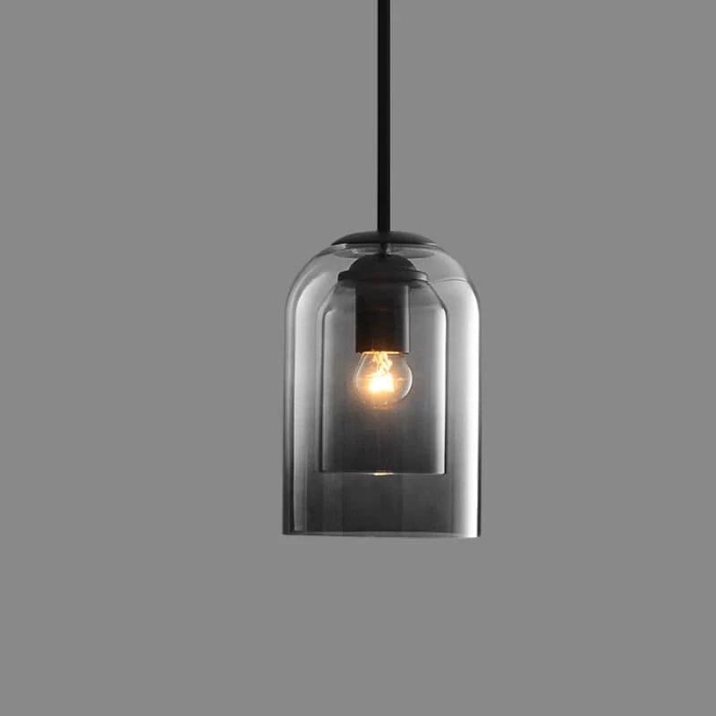 Jardioui 1 Suspension (79.90 €/ pcs) / Gris fumé Suspension Moderne Double Verre Sophistiquée