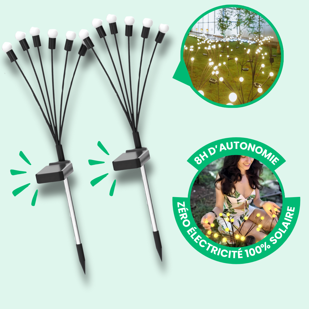 Jardioui 2 Lampes (19.95€/u) Lampes LED Lucioles à Énergie Solaire - Offre Spéciale