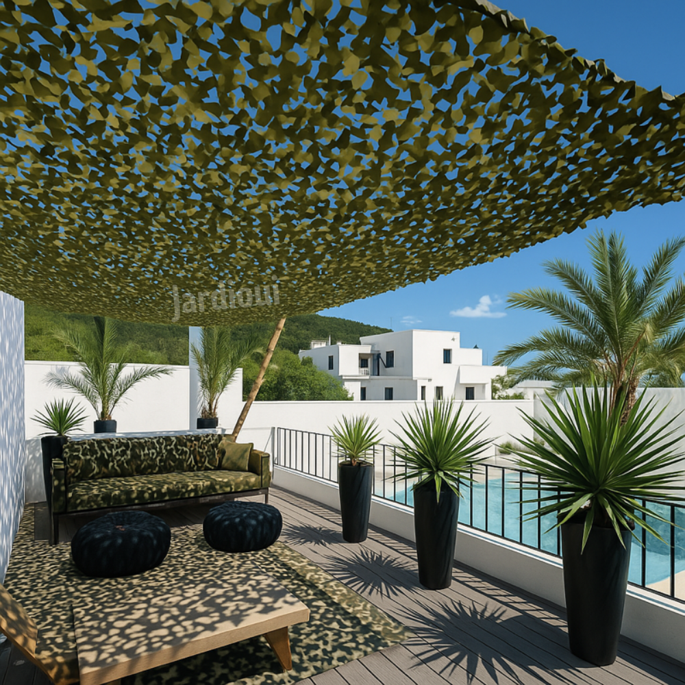 Jardioui 2x3m Voile d'Ombrage Camouflage Premium