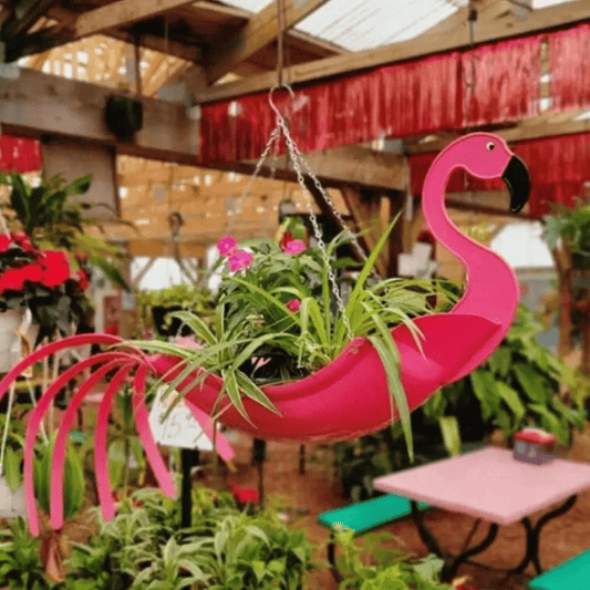 Jardioui Flamant rose Pot de Fleurs Décoratif Artistique