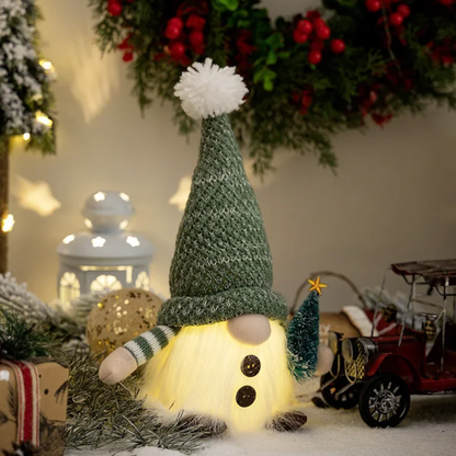 Jardioui Gnomes de Noël Tricotés Lumineux (Lot de 2 pièces)