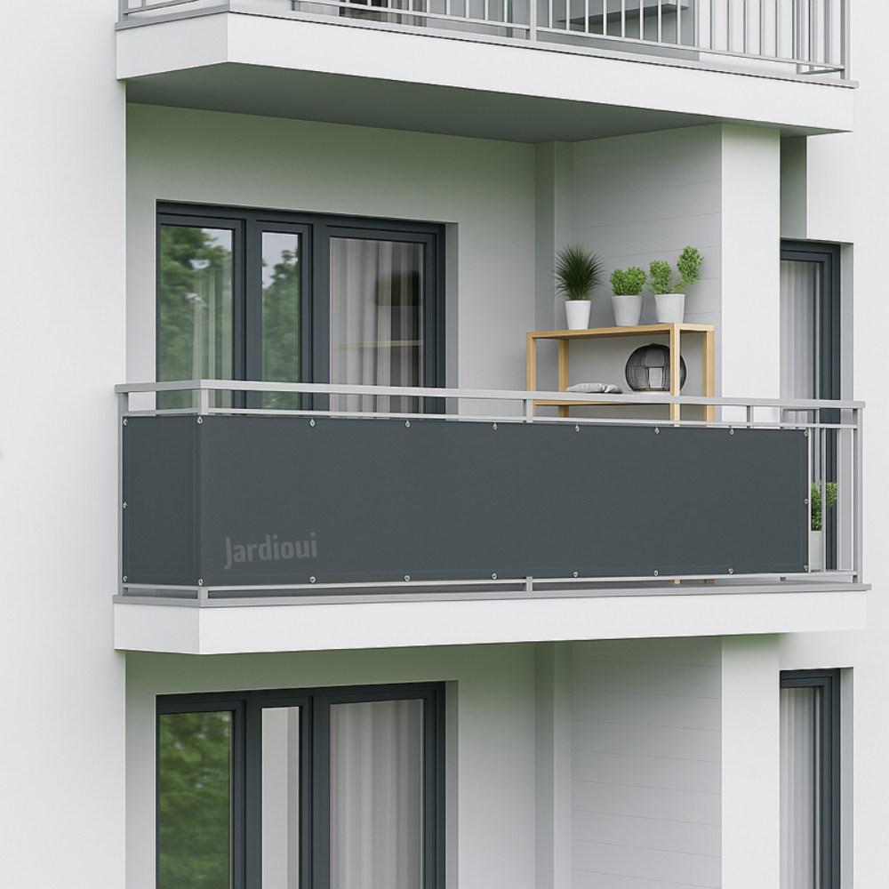 Jardioui Gris Foncé / 90x300cm Brise-Vue Balcon Imperméable