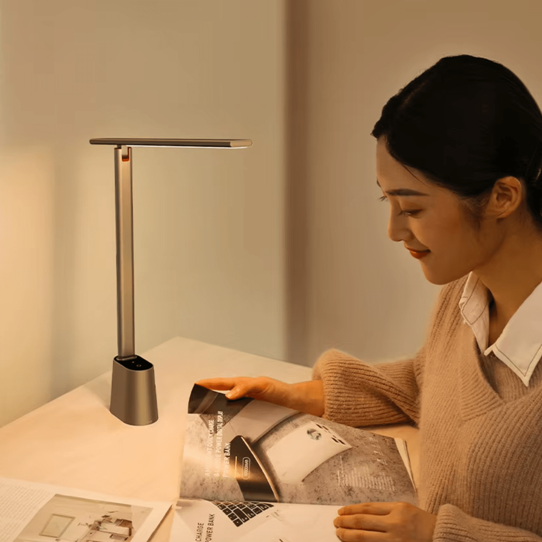 Jardioui Gris Lampe de Bureau LED Moderne