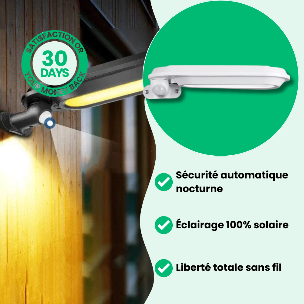 Jardioui Lampadaire Solaire Détecteur de Mouvement Puissant