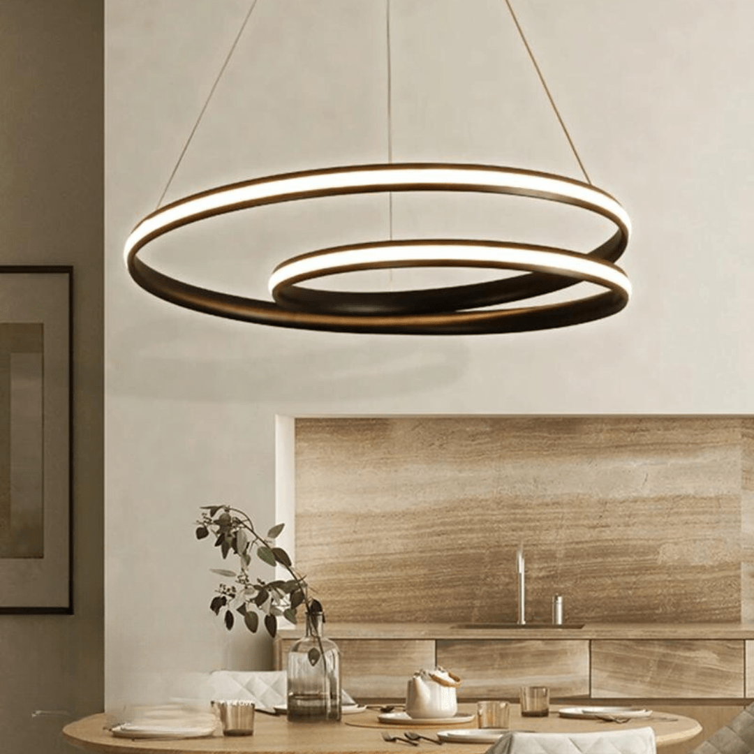 Jardioui Lustre Salon Design Noir Moderne Circulaire