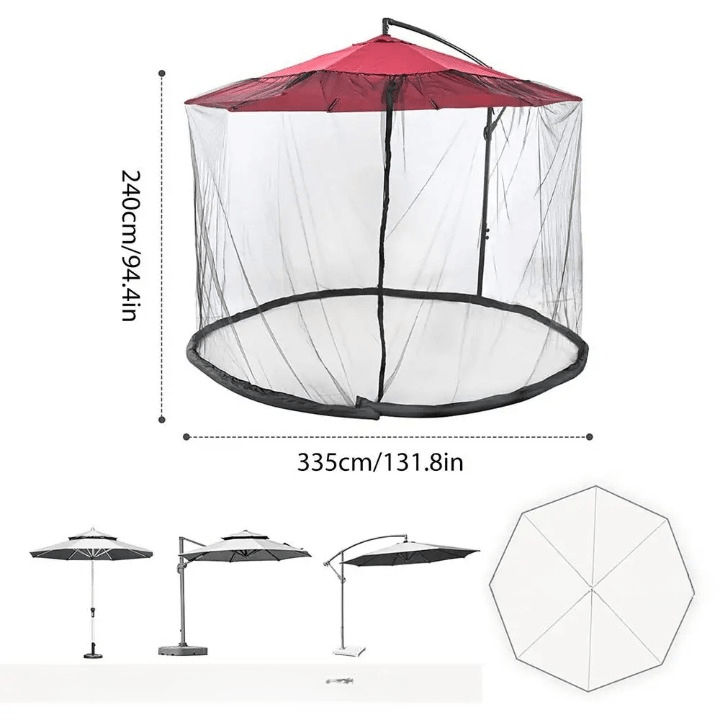 Jardioui M Moustiquaire Parasol Réglable Protectrice