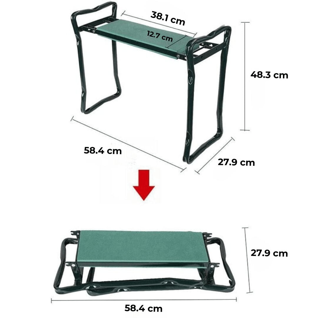 Jardioui 0 Tabouret Agenouilloir Pliable Multifonction (+Sac à Outils Offert)