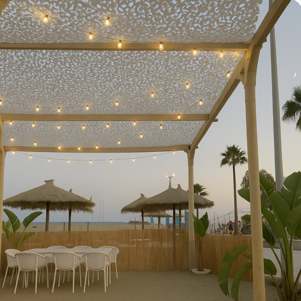 Jardioui Voile d'ombrage Camouflage Blanc