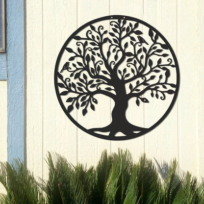 frJardioui Décoration Murale Extérieure "Arbre de Vie" en Metal